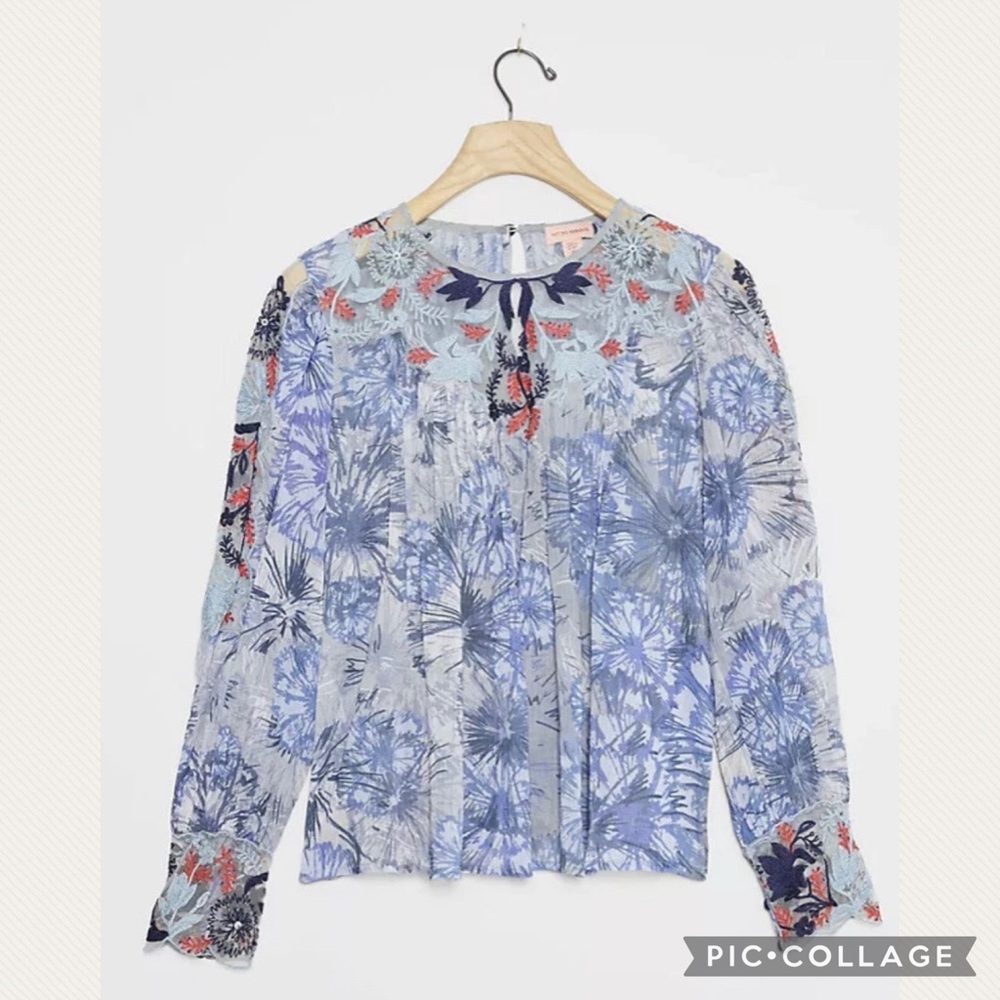 Anthropologie Not So Serious by Pallavi Amirah Embroidered Blouse (Price Firm)
